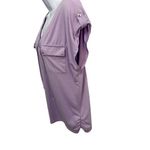 Daisy Fuentes  Light Purple Lace Up V Neck Chest Pockets Short Sleeve Top Large‎ Photo 6