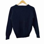 Brandy Melville  Women's OS 100% Wool Cable Knit V Neck Sweater Navy Preppy Italy Photo 7