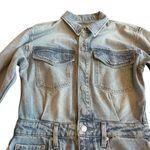 Pistola  Amira Denim Midi Dress Riviera Wash High Slit Long Sleeve Size Small NWT Photo 3