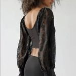 Urban Outfitters  Black Lace Sleeve Crop Top. Photo 6