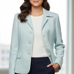 Le Suit  light blue tweed blazer Photo 0