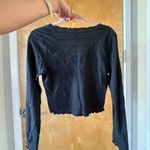 Wild Fable (Target) Size Medium Long-Sleeve Ribbed Crop Top Black Photo 3