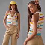 Anthropologie Nwt pernille rosenkilde  rainbow stripe sweater vest womens‎ S Photo 1