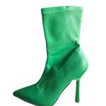 Forever21 Green Faux Leather Pointed Toe Stiletto Heel Ankle Boots Size 5.5 Photo 0