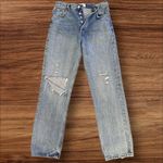 AGOLDE  90’s Pinch Waist Straight Jeans Lineup Distressed Medium Wash Size 27 Photo 4