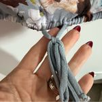 Lavender Brown  Floral Off-Shoulder Blouse - Gray and Blue Photo 3