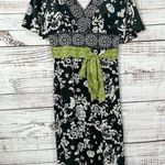 Phoebe Couture Womens Floral Empire Waist Border Trim Silk Dress Black Size 4 Photo 1