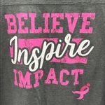 Susan G Komen Believe Inspire Impact Breast Cancer Awareness Gray Jersey Tee 2X Photo 2