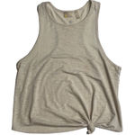Zella  Tie Front Slub Racerback Tank Oatmeal size small Photo 0