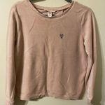 Victoria's Secret Pink Velour-Style Crewneck Heart Logo Sweatshirt Size Small Photo 0