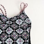 Hula Honey [] Black Gypsy Deco Lace Geometric Print One Piece Swimsuit Sz Small S Photo 7