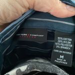 New York And Company Stretch Blue/Green Striped Button Down Shirt Size Medium Photo 6