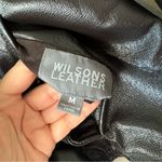 wilson's leather  Brown Leather Women’s Tie Waist Hooded Coat Jacket Size Medium Photo 5