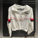 FILA  Women's White Bomber Jacket with Red and Black Accents Photo 5