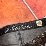 Free People  Black Wash Frayed Hem Denim Skirt Size 25 Photo 1