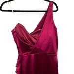 NWT Nanamacs Women's Metallic Magenta One Shoulder Mini Dress Size Medium Pink Photo 3