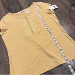 New NWT Liz & Co. Short Sleeve Yellow Henley Top XL Embroidered Liz Claiborne Gold Photo 7