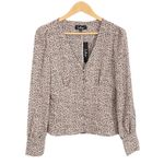 Lulus Lulu’s Sweet Spot Taupe Cheetah Print Long Sleeve Button-Up Top Size Small Photo 2