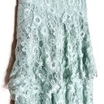 Lulus Floral Lace Sleeveless Tiered Maxi Dress Small Sea Foam Green Coquette Photo 5