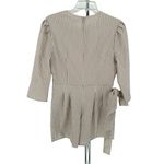En Saison Taupe White Textured Striped Romper size Small NWT 3/4 Sleeves Photo 8