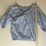 Evereve  Womens Evelyn‎ Cotton Eyelet Top in Light Blue Sz S Spring Pastel Casual Photo 10