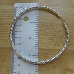 Boutique Silver Tone Diamond Cut Round 3.5 inch Statement Hoops Photo 1