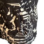 Multiples Vest Faux Fur Lined SM Black White Pockets Quilted Animal Print Hiking Photo 3