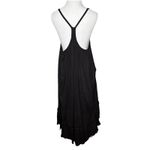 Free People  Black Cotton Gauze Spaghetti Strap Midi Dress Size Medium Womens Photo 2