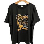 SheIn  T-Shirt Womens Size 5XL Black Birthday Faith Theme Casual Top Short Sleeve Photo 0