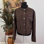 Weatherproof Women Jacket L Brown Military Open Front Lined Out/Inside Pockets Photo 0