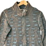 The Pyramid Collection M Jacket with Appliqués Cutwork Zip Front Pockets Black Size M Photo 4