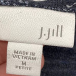 J.Jill Striped Hoodie Lightweight Cotton Blend Blue Womens Size Medium Petite Photo 3