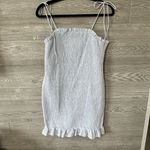 Cousin Couture  boutique SMOCKED DRESS scrunched blue and white size M‎ NWT Photo 1