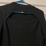 No Boundaries  Long Black Dress with Front Chest Opening and Long Sleeves Photo 3