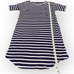 EXPRESS  Navy White Striped T-Shirt Dress XS Casual Stretch Mini Photo 1