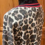 Pam & Gela Revolve Leopard Print Red Trim Distressed Sweatshirt Size P (XS) NEW Photo 12