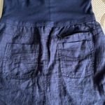 Athleta fold over waist linen navy blue front and back pockets pull on skirt Photo 8