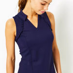 Lilly Pulitzer Martina Polo top UPF 50+ Luxletic small $88 Navy Photo 0