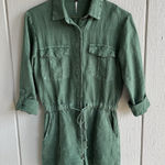 Young Fabulous and Broke YFB Lake Side Linen Romper Palm Pigment Green Size XS Photo 0