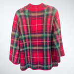 Entro Holiday Plaid Knit Sweater in Red Size S Photo 1