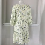Ann Taylor Tiered Dress Floral Lemon Blue Long Sleeve Mini Flare Size 4 NEW Photo 3