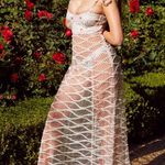 For Love & Lemons NWT NEW Giada Sheer Polka Dot Maxi Dress Size Medium M Photo 11