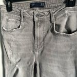 ZARA  Women’s Stretch Denim Gray Skinny Ankle Jeans with Distressed Details Photo 3