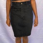 Vtg high waisted black denim skirt size 11 Photo 0
