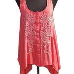 Free People size S coral asymmetrical Handkerchiefs hem blouse tank top Photo 0