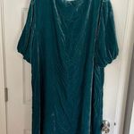 Sundance  Etienne Crushed Velvet Short Sleeve Dress Blue Size Large Photo 2