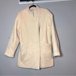 Vintage Peacoat Coat Wool Blend Cream Size 7/8 Double Breasted Photo 2