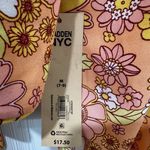 Madden NYC Floral Crop Top Yellow Orange White Back Tie Boho Summer LS Size M Size M Photo 3