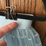 Boohoo light blue tulle midi skirt skater grid puffy party baby blue women’s 10 Photo 4