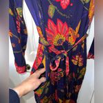 Farm Rio  x Anthropologie Long Sleeve Floral Jumpsuit Medium NWT Pockets Belted Photo 10